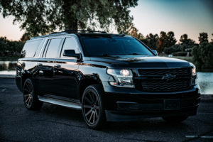 Flagstaff Limo service SUV exterior black front passenger