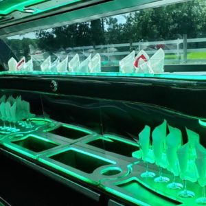 Flagstaff Limo - interior stretch green bar